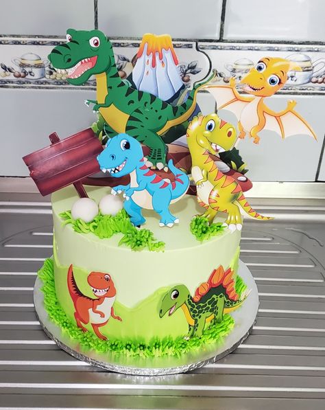 Dinosaur Cake Design, Dino Cake, Dinosaur Birthday Cakes, Small Quote Tattoos, Dinosaur Images, Birthday Cake Topper Printable, Cake Printing, Dinosaur Cake, Birthday Cake Decorating