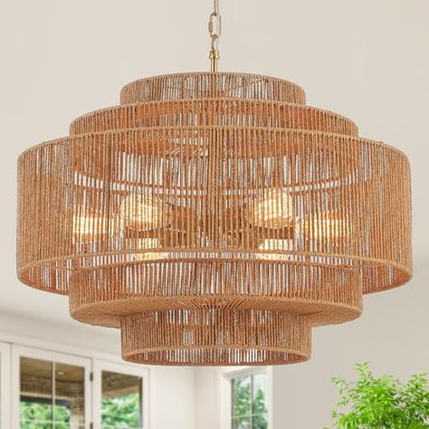 Chandeliers For Bedroom, Chandelier Large, Bamboo Chandelier, Boho Chandelier, Chandelier Living Room, Rattan Chandelier, Farmhouse Vintage, Chandelier Bedroom, Vintage Wicker