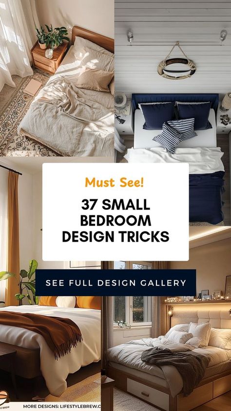 Are you struggling with limited space in your bedroom? Check out these 37 creative small bedroom design tricks that will help you maximize every inch while keeping style and comfort in mind. From smart storage solutions to clever furniture arrangement, these ideas can turn your cozy retreat into a functional haven. Incorporate space-saving furniture and stylish decor to make your bedroom appear larger and more organized. Embrace color schemes that create an illusion of space, and make the most of natural light! Perfect for apartments and tiny homes. Tiny Bedroom Interior Design, Styling A Small Bedroom, Style A Small Bedroom, Small Bedroom Makeover Ideas, Small Spare Bedroom Ideas, Creative Small Bedroom, Small Bedroom Decorating Ideas, Small Bedroom Design Ideas, Bedroom Design Tips