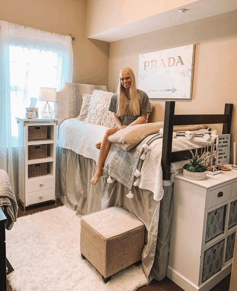 obsessed with this dorm decorations for my college dorm room! #dormdecorations #dorm #dormroom Dorm Room Organization Ideas, Dorm Room Organization Storage, College Bedroom Decor, College Dorm Room Inspiration, Dream Dorm Room, Boho Dorm Room, Room Organization Ideas, Dorm Room Styles, Dorm Sweet Dorm