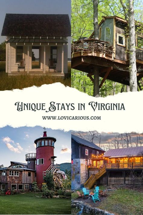 coolest airbnbs and most unique places to stay in Virginia Virginia Things To Do, Virginia Vacation Ideas, Best Things To Do In Virginia, Virginia Weekend Getaway, Virginia Getaways, Weekend Trips In Virginia, Best Places To Live In Virginia, Places To Visit In Virginia, Day Trips In Virginia