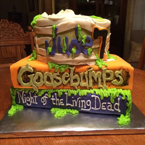 Goosebumps Birthday Cake Goosebumps Cake, Goosebumps Birthday, Goosebumps Party, Halloween Birthday Cakes, Get Scared, Spooky Food, 9th Birthday Parties, Cookie Pops, Fun Birthday Party