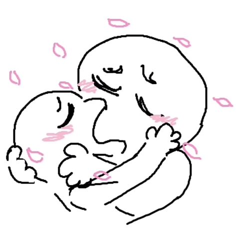 Oc Kissing Base, Drawing Poses Turning Around, Duo Poses Reference Drawing Funny, Kissing Base Pose Reference, Kissing Draw Reference Funny, Kiss Funny Face, Kiss Emoji Drawing, Kissing Doodle Drawing, Drawing Reaction Image