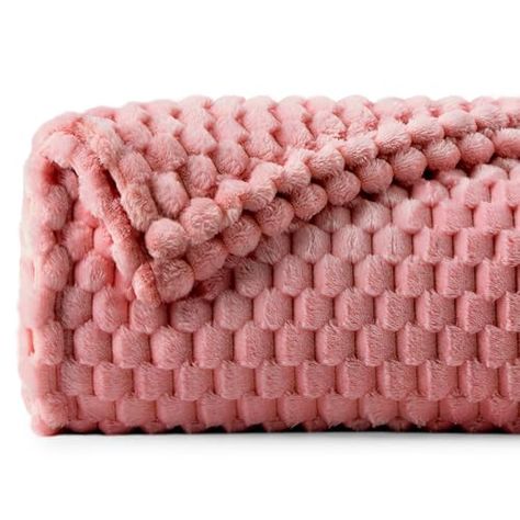 Pink And White Blanket, Blankets For Couch, Pink Throw Blanket, Pink Throw, Fuzzy Blanket, Jacquard Design, Twin Blanket, Lightweight Blanket, Fluffy Blanket