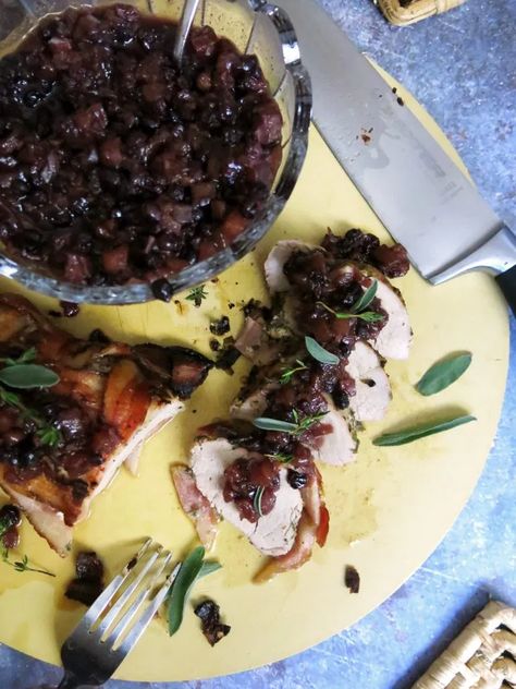 Bacon Wrapped Pork Tenderloin with an Apple Chutney - Olives  Lamb Bacon Lattice, Apple Chutney Recipe, Wrapped Pork Tenderloin, Mustard Pork Tenderloin, Juicy Pork Tenderloin, Bacon Wrapped Pork Tenderloin, Bacon Wrapped Pork, Apple Pork, Apple Chutney