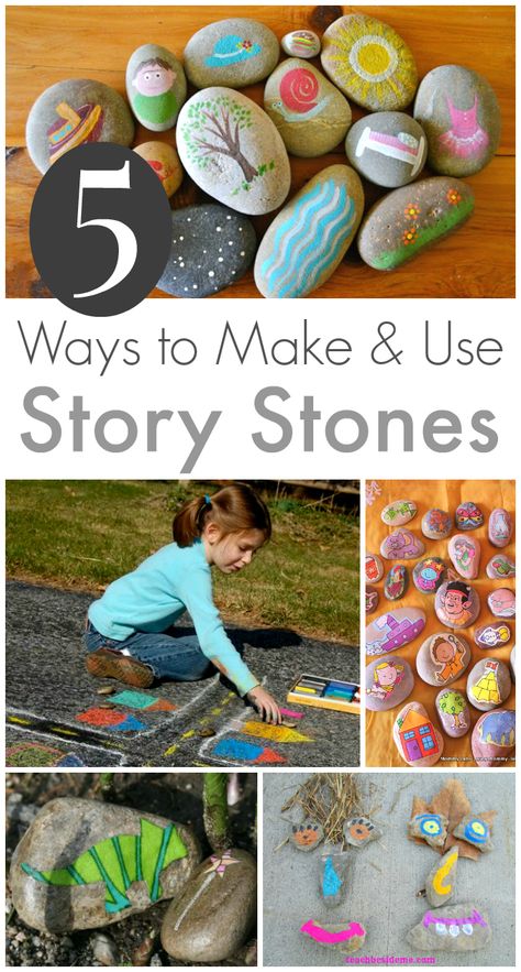 5 Story Stones Ideas :: Storytelling with Rocks ***Print out mini pics to Modge Podge onto the rocks to go along with the topic for the day. Story Stones Ideas, Rock Study, Make Your Own Story, Story Stones, Outdoor Learning, Rock Crafts, Read Aloud, Craft Activities, Summer Activities