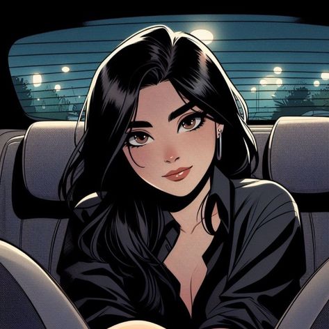 Chica de cabello oscuro en el asiento de atrás de un automóvil Genos Wallpaper, Instagram Cartoon, Cartoon Profile Pictures, Girly Art Illustrations, Digital Art Anime, Profile Pic, Cartoon Profile Pics, Cute Profile Pictures, Cute Art Styles