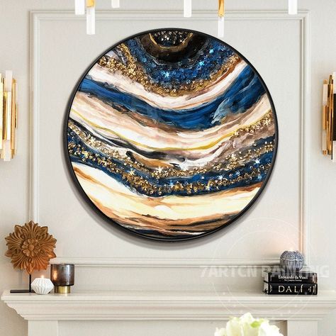 Resin Round Wall art Ocean Wall art,Framed Wall Art,round wall art,Abstract epoxy Geode Crystal 3D Large pour Gold agate painting fluid art #FramedPainting #AgateWallArt #OceanResinArt #GoldWallArt #AbstractPainting #OversizePainting #LargeWallArt #GeodeArt #EpoxyResinArt #ResinCrystal Epoxy Resin Geode, Resin Product, Pour Paintings, Glitter Wall Art, Resin Geode, Wall Art Ocean, Abstract Seascape, Painting 3d, Resin Art Painting