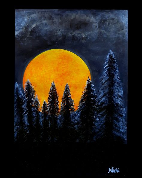 I have created this acrylic painting on Ivory sheet A4. Use my fingers for giving shades. How Can, Acrylic Painting, Celestial Bodies, Shades, Moon, Canning, Art