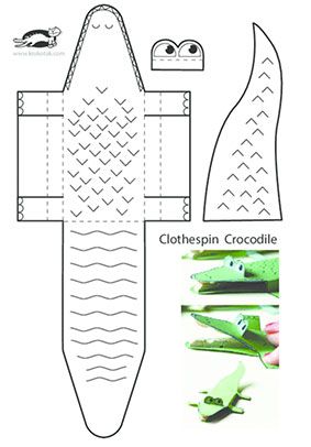 krokotak | Clothespin Crocodile Clothespin Crocodile, Crocodile Craft, Crocodile Costume, Craft Ideas Paper, Hanging Craft Ideas, Paper Puppets, Hanging Craft, Paper Wall Hanging, Wall Hanging Crafts