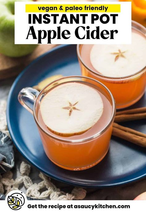 Instant Pot Apple Cider, Gluten Free Fall Recipes, Apple Cider Recipe, Cider Recipe, Fermented Drink, Healthy Drinks Recipes, Natural Sugar, Winter Food, Vegan Paleo