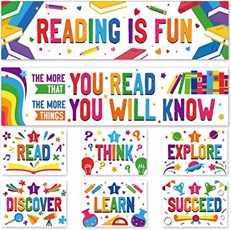 Reading Classroom Decor, Library Kindergarten, Classroom Organization High School, Set Classroom, Reading Is Fun, Reading Corner Classroom, Preschool Library, Reading Display, Classroom Bulletin Board