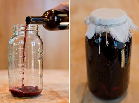 Making red wine vinegar at home. (via Food52) Diy Vinegar, How To Make Vinegar, Science Diy, Leftover Wine, How To Make Red, Meat Salad, Homemade Wine, Wine Vinegar, New Cookbooks