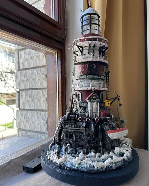 🎊🏮Swipe➡️Finally, I finished the Lighthouse Diorama. Thank you to all my friends for your support and motivation so far. The link where I sold this lighthouse model is in the Etst link in my biography. Please visit. Thank you so much for your time and wish everyone a wonderful new week. Don't forget the Link Etsy link in my profile. Lighthouse Diorama, Lighthouse Model, Diorama Diy, Diorama Art, Miniature Diorama, To All My Friends, The Lighthouse, New Week, My Profile