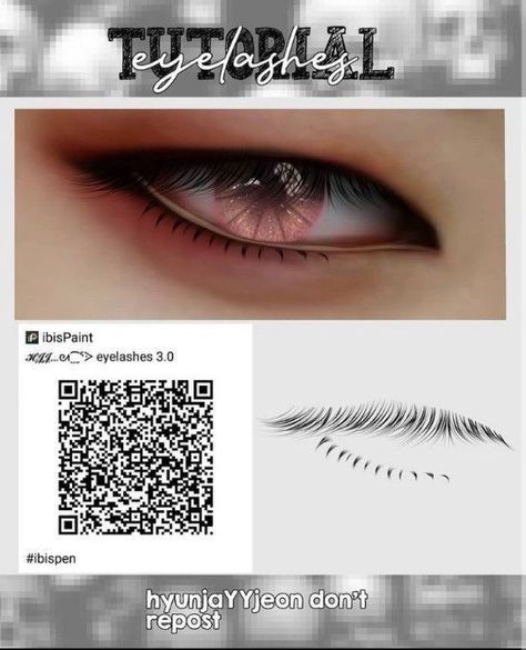 Eyelashes Tutorial, Paint Brush Drawing, Brush Code, Paint Brush Art, Brush Drawing, Eye Details, Digital Art Beginner, Eyelash Brush, Digital Portrait Art