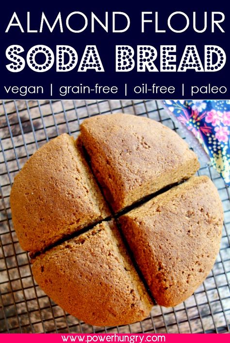 Almond Flour Soda Bread {grain-free, oil-free, vegan, Paleo} | power hungry Almond Flour Bread, Almond Bread, How To Store Bread, Paleo Bread, Almond Flour Recipes, Oil Free Vegan, Vegan Bread, Power Hungry, Soda Bread