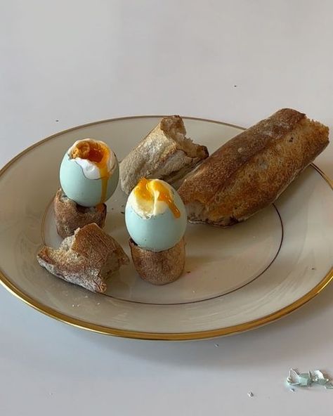 Paris Starn on Instagram: "soft boiled egg and salted cultured butter egg with sourdough baguette (20% ww) inspired, again, by @imogenkwok" Easter Luncheon, Sourdough Baguette, Soft Boiled Egg, Cultured Butter, Soft Boiled Eggs, Healthy Food Dishes, Boiled Egg, Wine And Dine, Wholesome Food