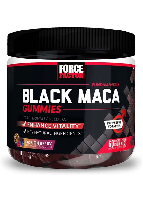 Amazon.com: Force Factor Black Maca Gummies, Black Maca Root to Enhance Vitality in Men & Women, Increase Energy & Strength, with BioPerine for Superior Absorption, Delicious Passion Berry Flavor, 60 Gummies : Health & Household Black Maca, Maca Root, Increase Energy, Daily Vitamins, Cherry Flavor, Artificial Sweetener, Vitamins & Supplements, Calorie Diet, Fitness Nutrition