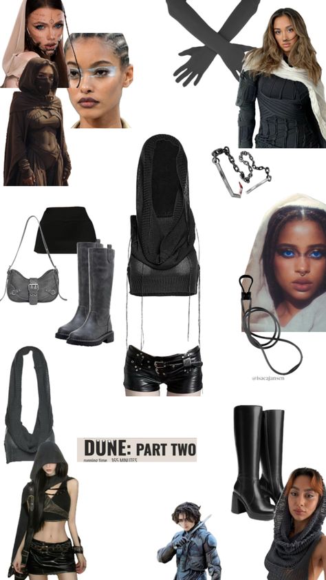 Rave costume inspo halloween, micro leather shorts black, cool girl halloween, halloween costume paul atreides, dune movie 2, rave festival outfit inspo desert dune Cool Girl Halloween, 2 Halloween Costumes, Festival Outfit Inspo, Dune Movie, Rave Costume, Rave Fits, Paul Atreides, Festival Outfits Rave, Rave Costumes