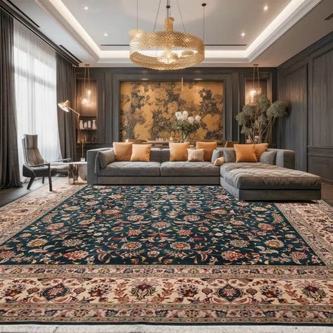 Hand Knotted Teal Persian Wool & Silk Traditional Oriental Area Rug - 10' x 13' 4'' - Bed Bath & Beyond - 37889400 Iran Carpet, Persian Home Decor, Beautiful Condo, Kashan Rug, Office Inspo, Rug Yarn, Heriz Rugs, Navy Rug, Persian Area Rug