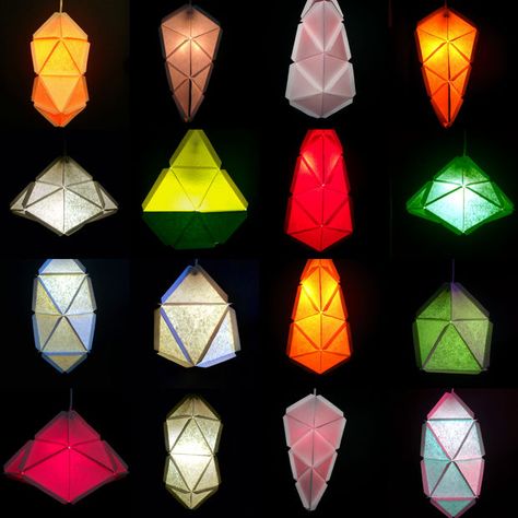 Picture of About lighting & Final thoughts Origami Lamps, Paper Lighting, Geometric Compass, Origami Lights, Origami Templates, Diy Lantern, Paper Lamps, Diy Luminaire, Geometric Lamp