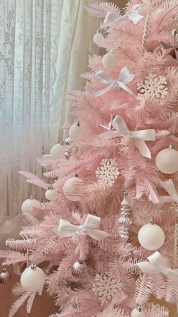 A Pink Christmas, Pink Christmas Tree, Christmas Aesthetic, Favorite Products, Pink Christmas, Christmas Decorations, Christmas Tree, Christmas, Pink