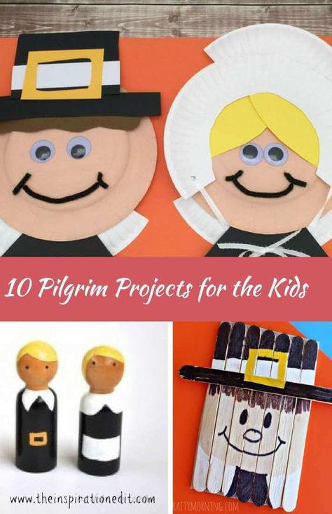 10 Pilgrim Projects for the Kids . #pilgrims #pilgrimprojectys #pilgrimclassroom #pilgrimideas #teachpilgrims #crafts #homeschool #kidsart #learningactivities #educatekids Pilgrims Thanksgiving, Pilgrims And Indians, Thanksgiving Crafts For Toddlers, Thanksgiving Crafts Preschool, Thanksgiving Preschool, Crafts Preschool, Thanksgiving Crafts For Kids, Indian Crafts, Creative Activities For Kids