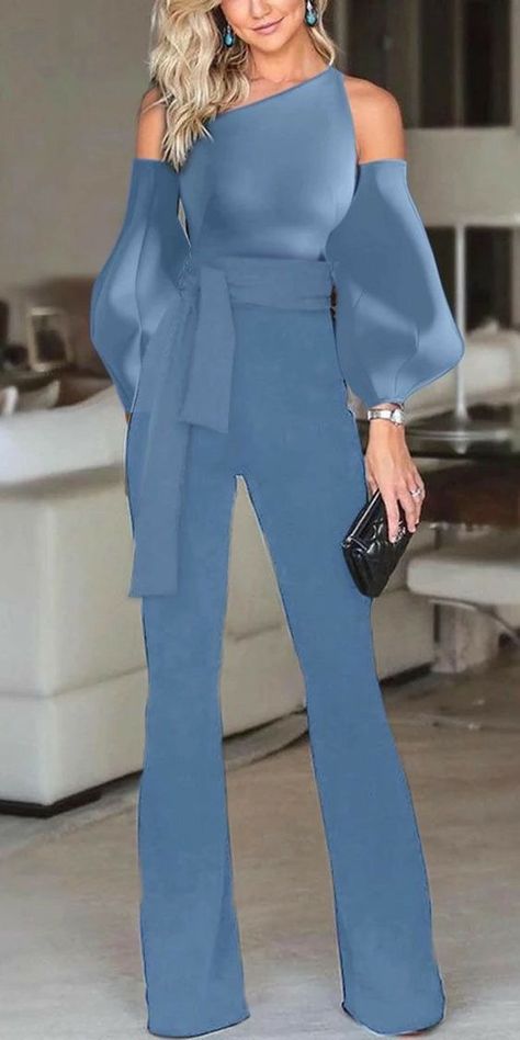 Elegant Jumpsuit, Classy Jumpsuit, Jumpsuit Elegant, Jumpsuit With Sleeves, Jumpsuit Fashion, Classy Dress, Fashion Tops, Classy Outfits, Elegant Dresses