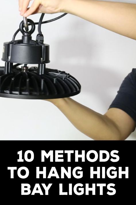 How to Hang High Bay Lights Light Hanger, Indoor Lights, Lights Ideas, High Bay Lighting, Safety Precautions, Elegant Chandeliers, How To Hang, Bay Lights, Lighting Setups