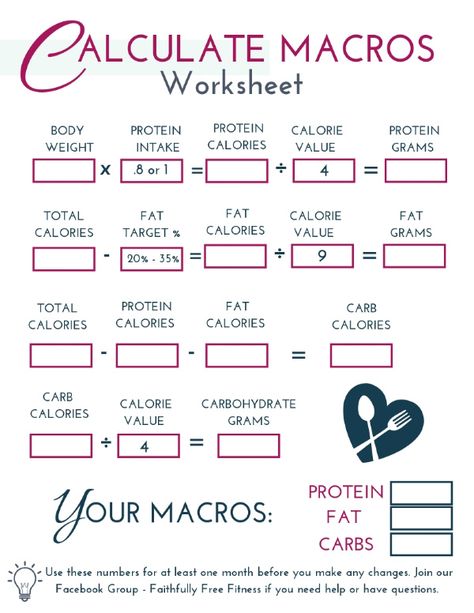 UPDATE 2020: The image here has been corrected! Please visit the post to get the new worksheet! How To Calculate Your Macros In A Way That Works For You is a post. Free printable macros worksheet. Macros calculator printable. Fitness Before After, Macro Calculator, Macro Nutrition, Macros Diet, Counting Macros, Fitness Home, Macro Meals, Makanan Diet, Diet Vegetarian