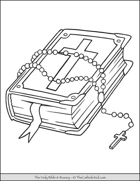 Heaven Coloring Page, Christian Art Ideas, Religious Coloring Pages, Catholic Coloring Pages, Rosary Drawing, Bible Coloring Sheets, God Drawing, Christian Drawings, Cross Drawing