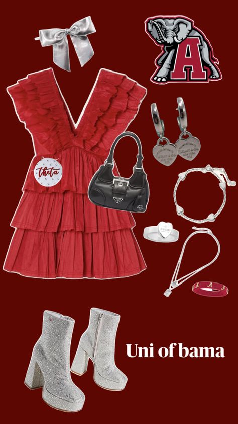 University of Alabama Alabama Gameday Outfit, Bama Gameday, Alabama Game Day, Rush Outfits, College Game Days, Day Outfits, University Of Alabama, Gameday Outfit, Roll Tide