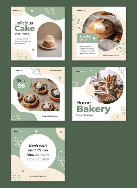 Instagram Cooking Posts, Bakery Instagram Post Design, Ig Post Template Design, Bakery Ig Feed, Instagram Bakery Post Ideas, Bakery Poster Design Ideas, Bakery Post Ideas, Bakery Social Media Design, Bakery Instagram Feed Ideas