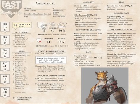 -Dragonborn//Black -Barbarian//Eagle totem warrior -Soldier -They -Chaotic Good Barbarian Character Sheet, Dragonborn Barbarian, Barbarian Dnd, Eagle Totem, Dnd Character Sheet, Character Sheets, Dnd Monsters, Black Dragon, Character Sheet