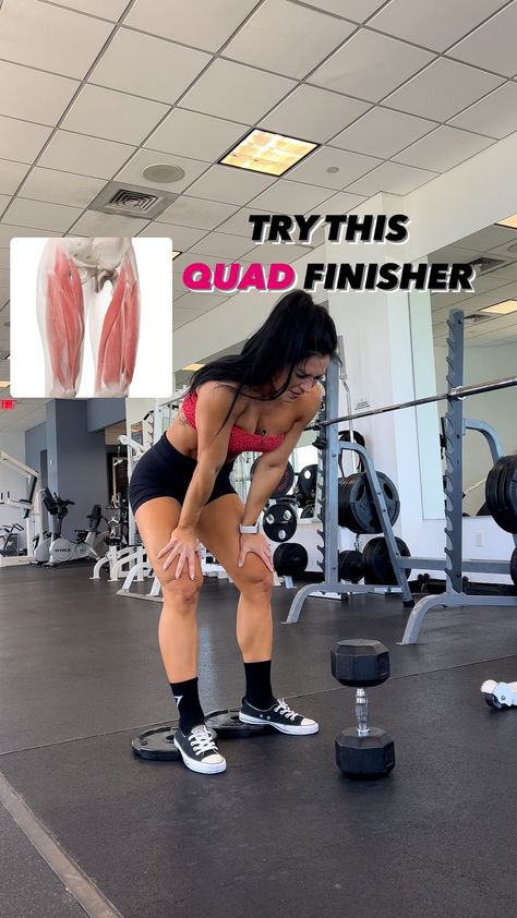 Quad Challenge 30 Day, Leg Workout With Weights Gym, Leg Day Finishers, Defined Quads Women, Goblin Squats, Quad Exercises For Women, Leg Exercises At The Gym, Quad Focused Leg Day, Elevated Goblet Squat