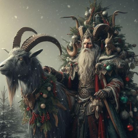 Pagan Santa Claus, Pagan Christmas Art, Viking Santa Claus, Pagan Santa, Yule Aesthetic Pagan, Yule Images, Yule Tarot, Witchy Affirmations, Happy Yule Winter Solstice