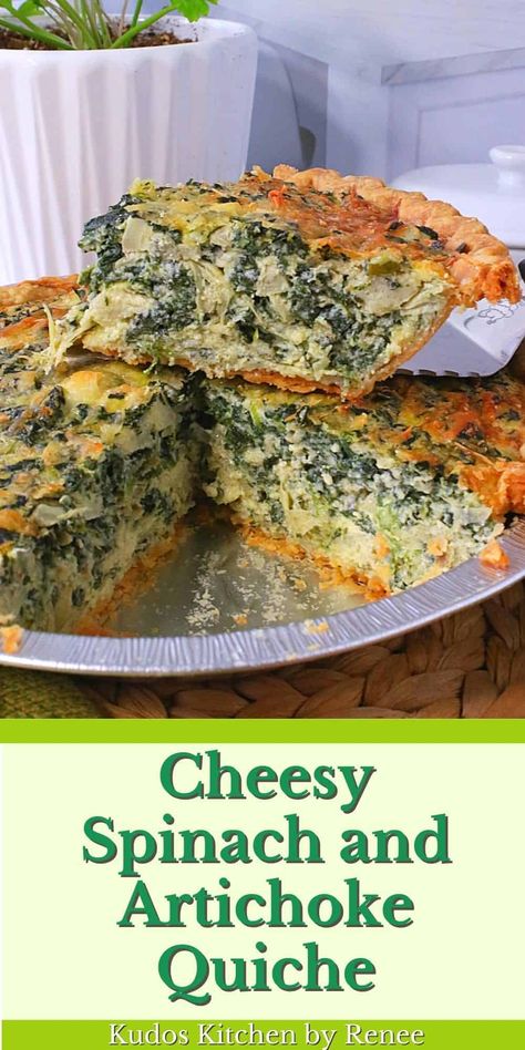 Spinach Artichoke Mushroom Quiche, Spinach Artichoke Crustless Quiche, Spinach Artichoke Quiche Recipes, Spinach And Artichoke Quiche, Artichoke Quiche Recipes, Spinach Artichoke Quiche, Spinach Recipes Side, Artichoke Quiche, Luncheon Recipes