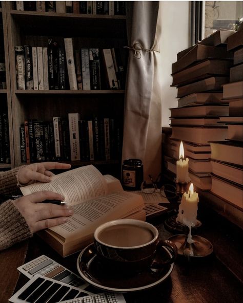 Academia Room, Dark Acadamia, Academia Aesthetics, Aesthetic Dark Academia, Library Aesthetic, Reading A Book, Dark Academia Aesthetic, Academia Aesthetic, Coffee And Books