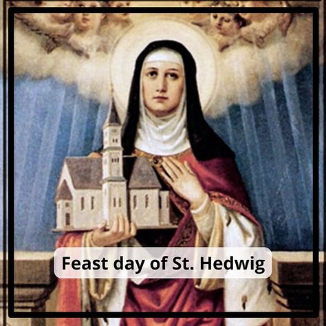 St. Hedwig, also known as Hedwig of Silesia, was a medieval princess and saint who lived in the 13th century. She was born in Bavaria in 1174 and married Henry I, Duke of Silesia. She is known for her piety, humility, and devotion to helping the poor and needy. St. Hedwig is particularly venerated in Poland, where she is considered one of the patron saints of the country. She is also the patron saint of orphans and widows. St. Hedwig died in 1243 and was canonized by Pope Clement IV in 1267.... Medieval Princess, Help The Poor, Patron Saints, Bavaria