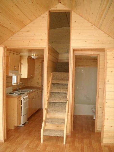 Tiny House Inspiration, Tiny Cabin, Tiny House Movement, Tiny Spaces, Tiny House Interior, Tiny House Cabin, Small Cabin, Remodeled Campers, Bedroom Loft