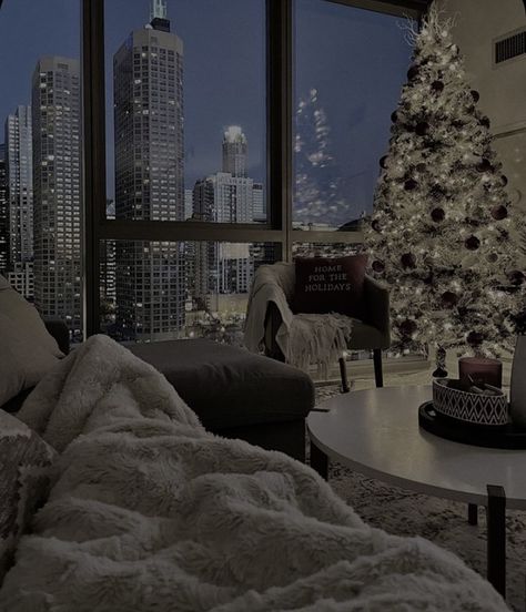 Apartment View, Christmas Apartment, Nyc Christmas, Christmas Feeling, Apartment Aesthetic, Winter Wallpaper, Winter Scenery, Christmas Wonderland, Winter Vibes