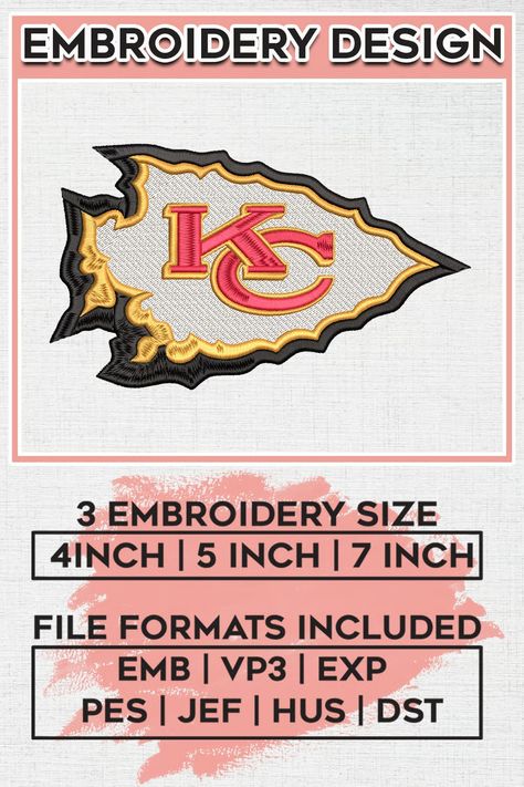 Kansas City Chiefs Arrow Logo Embroidery Designs, NFL Chiefs , NFL Logo Embroidery Files, NFL Kansas City Chiefs Machine Embroidery Design, Digital Downlo - Payhip Tailgate Diy, Nfl Chiefs, Kansas City Chiefs Logo, Chiefs Logo, Arrow Logo, Nfl Kansas City Chiefs, Nfl Logo, Nfl Fans, Football Nfl