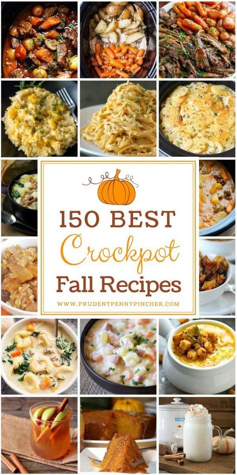 150 Best Crockpot Fall Recipes #Fall #Crockpot #SlowCooker #Recipes #FallRecipes #CrockpotRecipes #SlowCookerRecipes Crockpot Fall Recipes, Fall Crockpot, Fall Crockpot Recipes, Best Crockpot, Recipes Fall, Chicken Healthy, Paleo Lunch, Crockpot Dishes, Crock Pot Slow Cooker