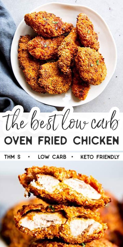 Oven Fried Chicken Recipes, Best Keto Bread, Oven Fried, Oven Fried Chicken, Low Carb Chicken Recipes, Resep Diet, Low Carb Diets, Comfort Food Recipes Dinners, Deep Frying