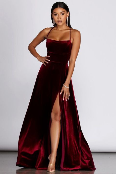 be53ee61104935234b174e62a07e53cfdesc40009443ri Trendy Prom Dresses, Stunning Prom Dresses, Red Velvet Dress, Cute Prom Dresses, Pretty Prom Dresses, Grad Dresses, Prom Outfits, Dresses 2020, Black Prom Dresses