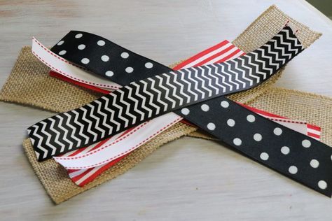 How To Make A Farmhouse Bow, Funky Bows How To Make, Funky Bow Tutorial, Simple Bows For Wreaths, How To Make A Bow With Ribbon Easy Diy, Twin Crafts, How To Make Bows With Ribbon, Easy Bow Making Tutorials, How To Make A Bow