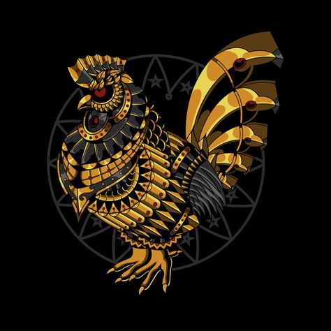 Gold chicken illustration in zentangle s... | Premium Vector #Freepik #vector #gold #design #ornament #animal Gold Chicken, Chicken Illustration, Psd Icon, Vector Photo, Gold Design, Premium Vector, Black Backgrounds, Graphic Resources, Mood Board