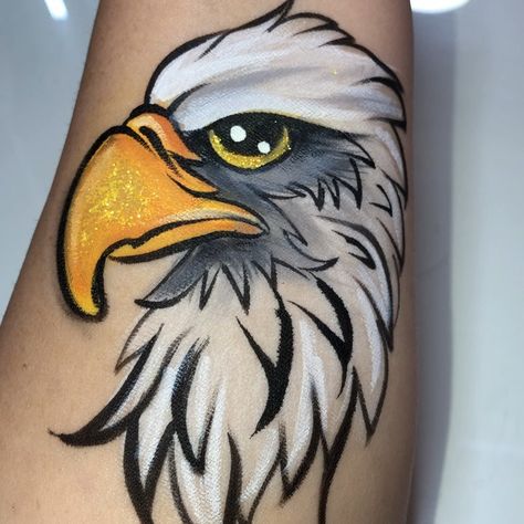 Shawna Del Real on Instagram: “Go check out my latest YouTube tutorial. How to paint a Bald Eagle. #4thofjuly #baldeagle #patrioticfacepaint #facepaintingtutorial…” Eagles Face Paint, Eagle Face Paint, Bald Eagle Tattoos, Animal Face Paintings, Face Painting For Boys, Paint Makeup, Eagle Face, Face Painting Tutorials, School Carnival