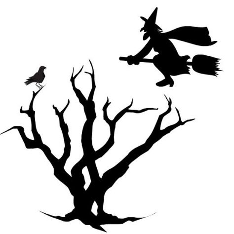 Show your Halloween "spirit" this year by using this free black and white Halloween clip art in scrapbooks, one Web sites and blogs and in the classroom. Broom Flying, Halloween Clipart Free, Witch Flying On Broom, Witch Tree, Sleepy Hallow, Black White Halloween, Black And White Halloween, Crown Drawing, Witch Flying