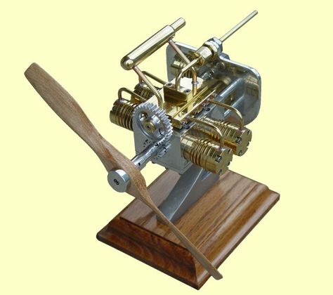 4 cylinder aircraft steam engine Mechanical Mechanisms, Steam Engine Kit, Miniature Steam Engine, Mini Steam Engine, Live Steam Models, Balsa Plane, Toy Steam Engine, Mini Engine, Turbojet Engine